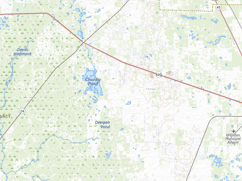 Radar-estimated hail-size map of the storm over Bronson, FL on Jul 29, 2026
