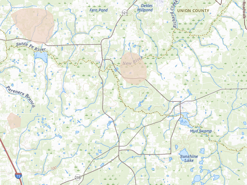 Radar-estimated hail-size map of the storm over Brooker, FL on May 17, 2026