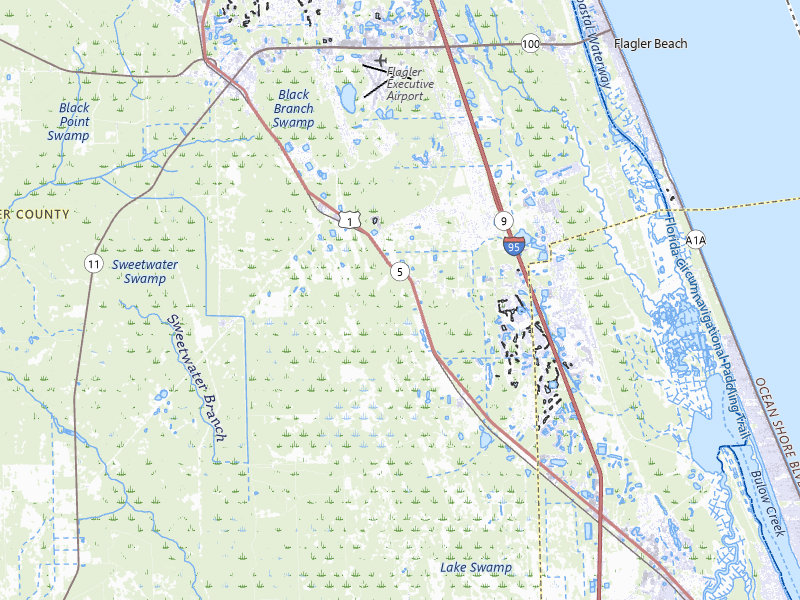 NEXRAD radar-signature map of the hail over Bunnell, FL