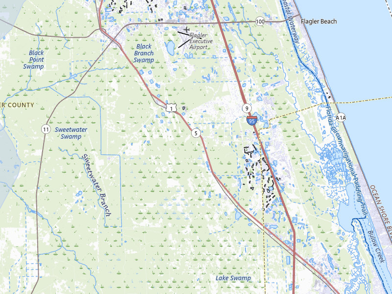 NEXRAD radar-signature map of the hail over Bunnell, FL