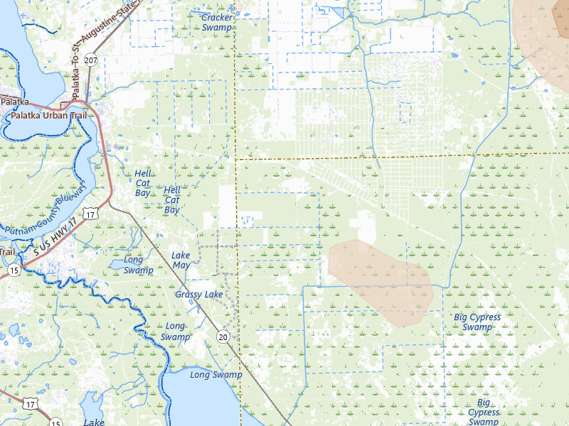 Radar-estimated hail-size map of the storm over Bunnell, FL on Aug 20, 2026