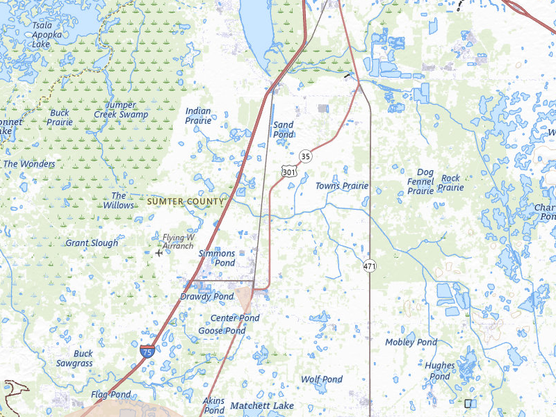 Radar-estimated hail-size map of the storm over Bushnell, FL on Jul 10, 2026
