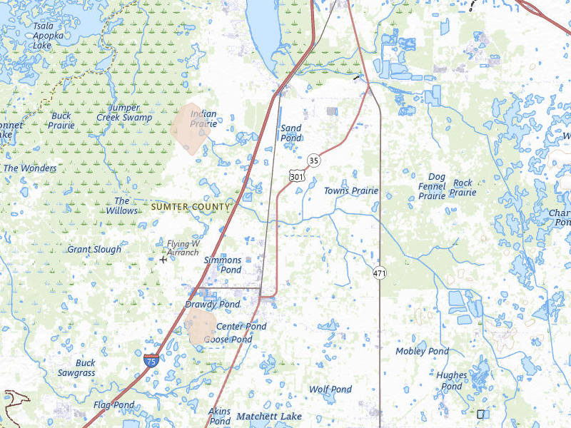 Radar-estimated hail-size map of the storm over Bushnell, FL on Aug 8, 2026