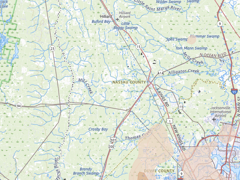 Radar-estimated hail-size map of the storm over Callahan, FL on Jul 11, 2026