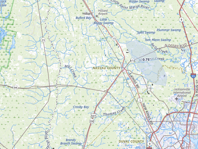 NEXRAD radar-signature map of the hail storm over Callahan, FL on Jul 31, 2026
