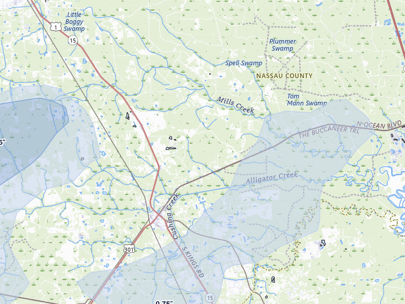 NEXRAD radar-signature map of the hail storm over Callahan, FL on Aug 25, 2026