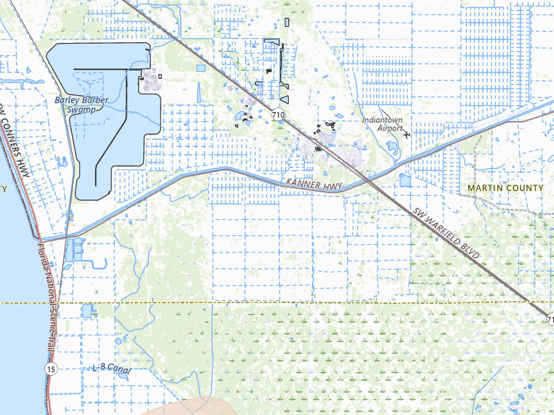 Radar-estimated hail-size map of the storm over Canal Point, FL on Jun 19, 2026