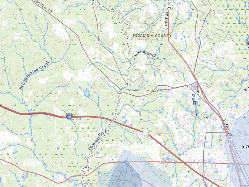 NEXRAD radar-signature map of the hail storm over Cantonment, FL on Jul 30, 2026