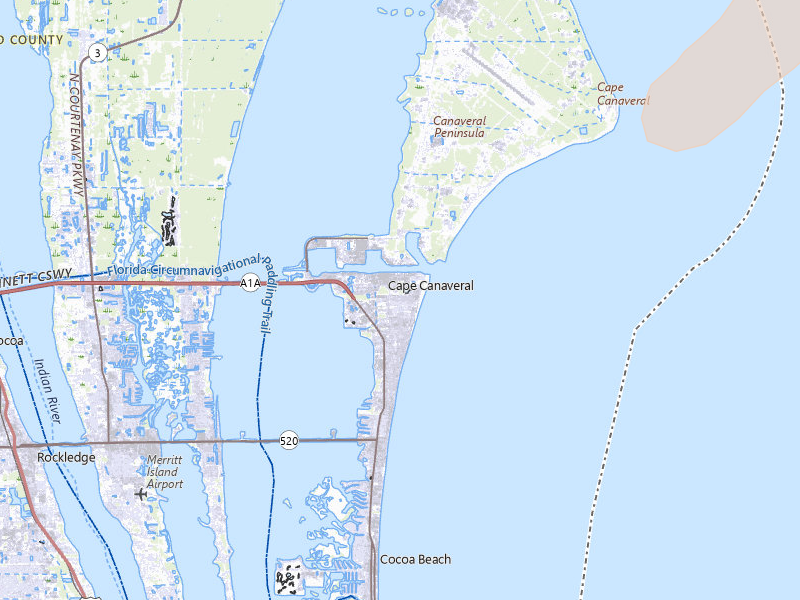 Radar-estimated hail-size map of the storm over Cape Canaveral, FL on Mar 16, 2026