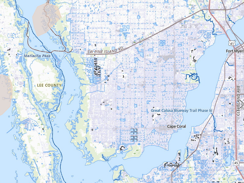 Radar-estimated hail-size map of the storm over Cape Coral, FL on May 18, 2026