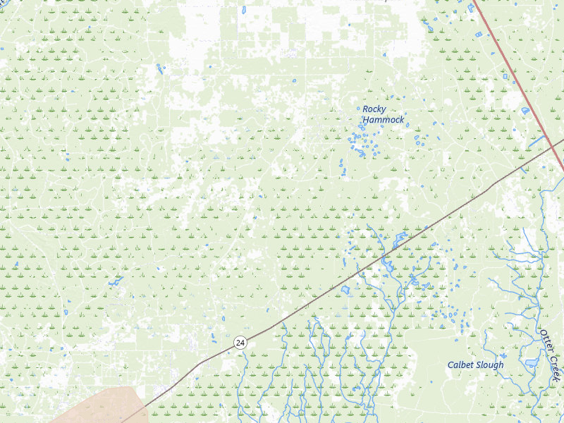 Radar-estimated hail-size map of the storm over Cedar Key, FL on May 23, 2026