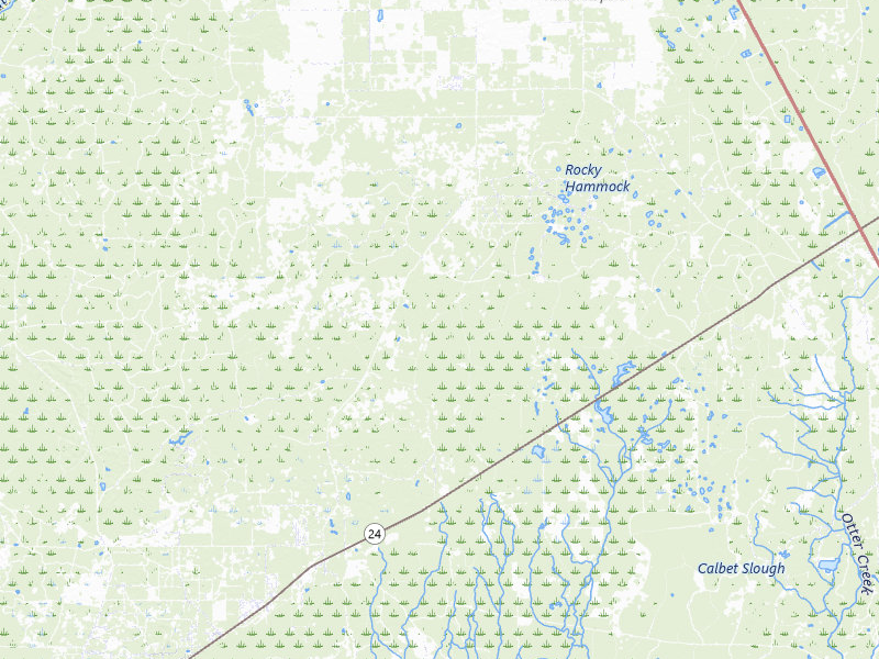 Radar-estimated hail-size map of the storm over Cedar Key, FL on Jul 29, 2026