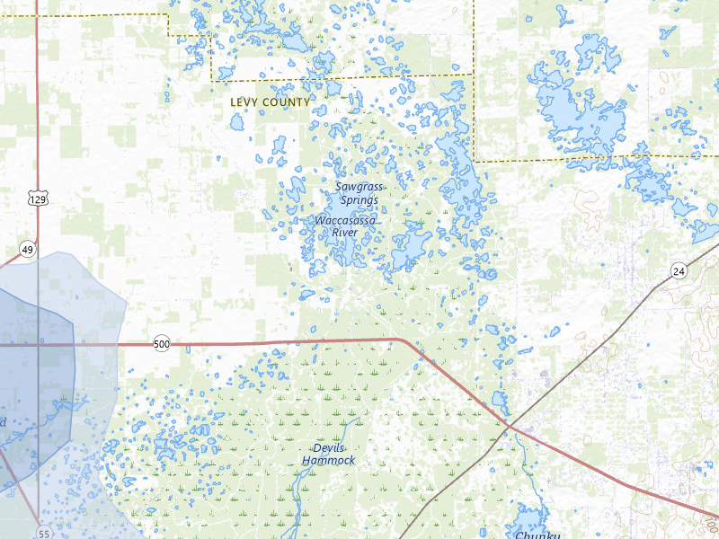 NEXRAD radar-signature map of the hail storm over Chiefland, FL on Jul 11, 2026