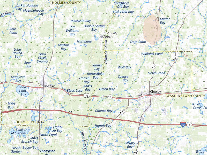 Radar-estimated hail-size map of the storm over Chipley, FL on Jul 29, 2026