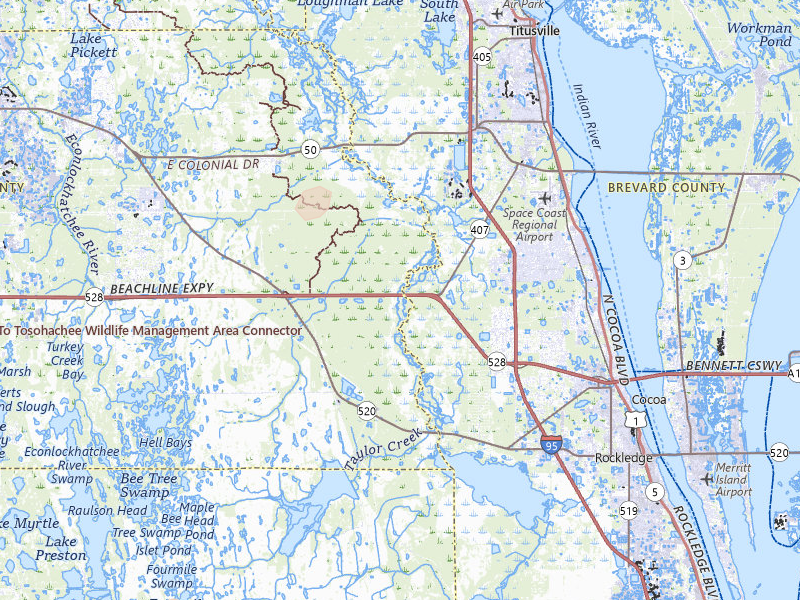 Radar-estimated hail-size map of the storm over Christmas, FL on Jun 30, 2026