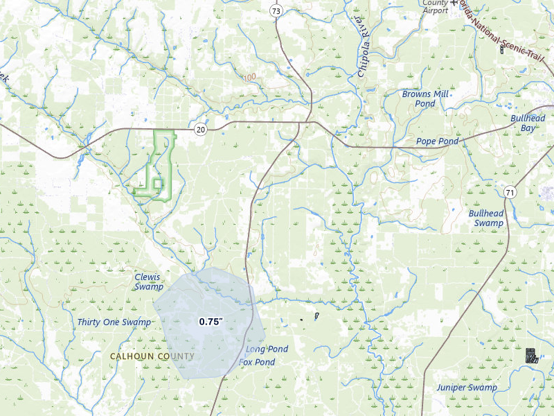 NEXRAD radar-signature map of the hail storm over Clarksville, FL on Jun 26, 2026