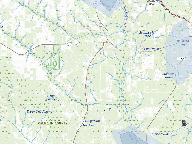 NEXRAD radar-signature map of the hail storm over Clarksville, FL on Jul 29, 2026