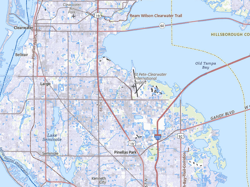 Radar-estimated hail-size map of the storm over Clearwater, FL on May 17, 2026