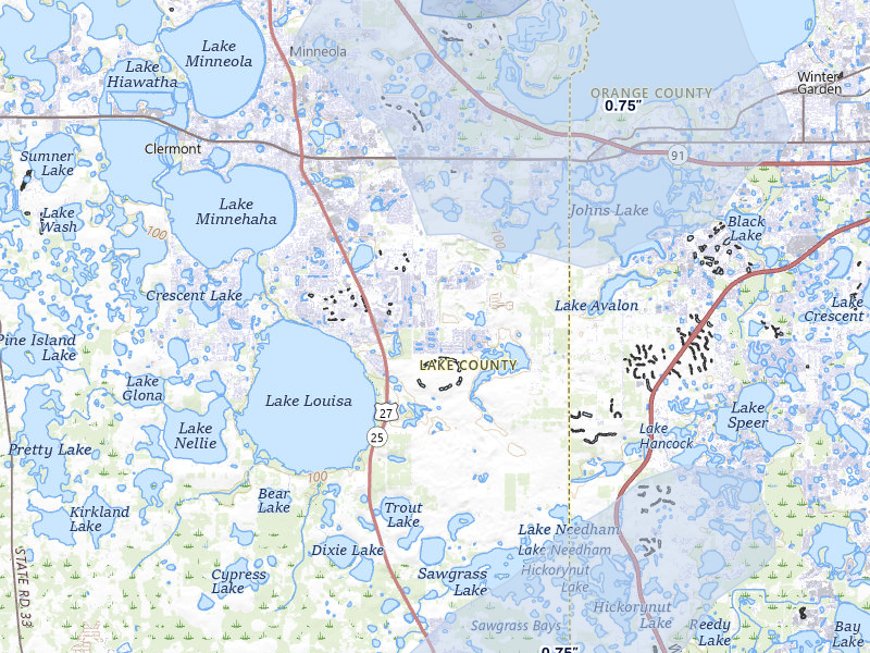 NEXRAD radar-signature map of the hail storm over Clermont, FL on Mar 16, 2026