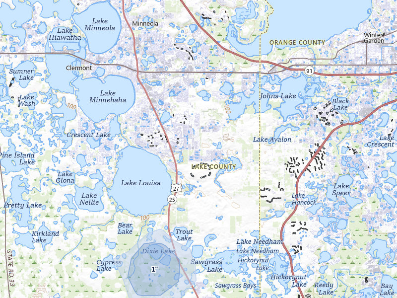 NEXRAD radar-signature map of the hail storm over Clermont, FL on May 16, 2026
