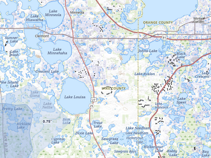 NEXRAD radar-signature map of the hail storm over Clermont, FL on Jul 6, 2026