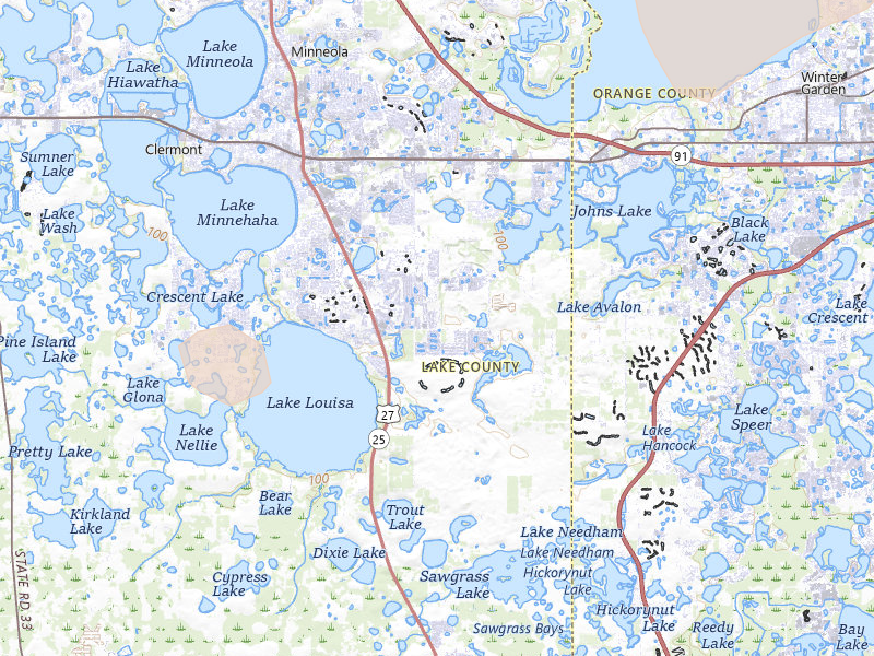 Radar-estimated hail-size map of the storm over Clermont, FL on Jul 17, 2026