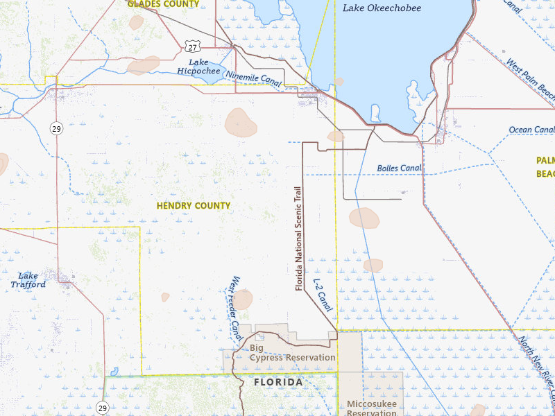 Radar-estimated hail-size map of the storm over Clewiston, FL on Aug 26, 2026