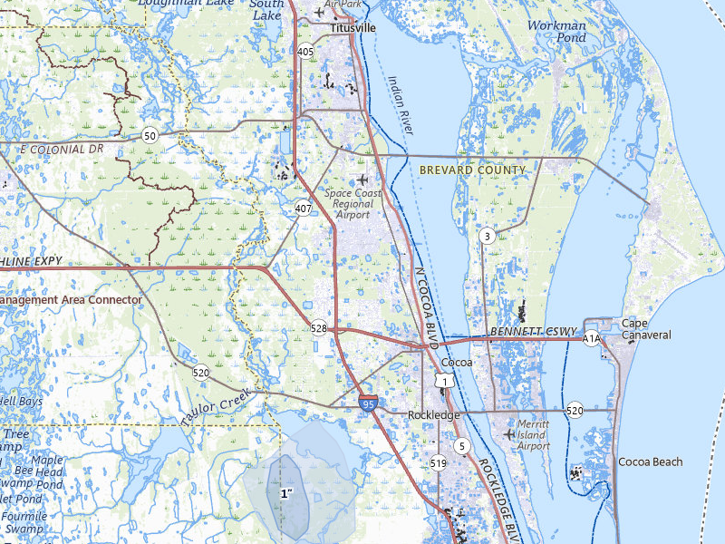 NEXRAD radar-signature map of the hail storm over Cocoa, FL on Aug 13, 2026