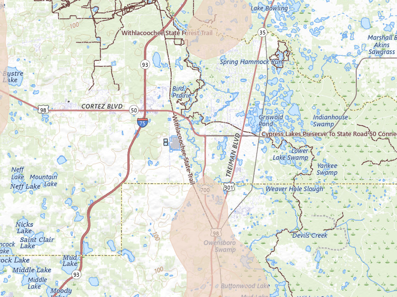 Radar-estimated hail-size map of the storm over Dade City, FL on Mar 15, 2026
