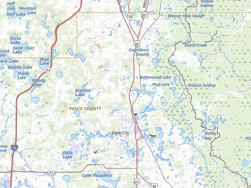 Radar-estimated hail-size map of the storm over Dade City, FL on Jul 7, 2026