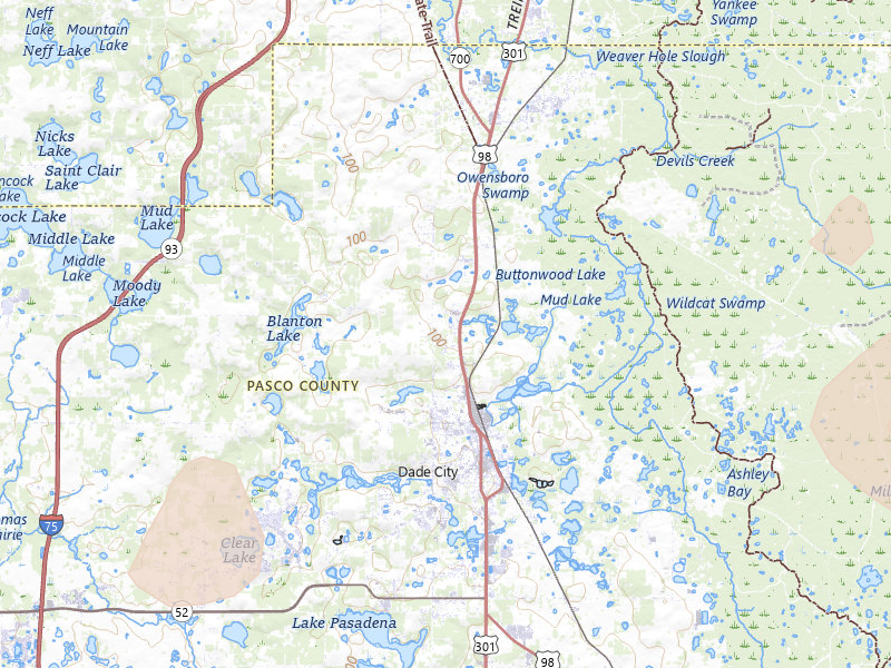 Radar-estimated hail-size map of the storm over Dade City, FL on Jul 17, 2026