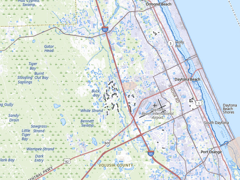Radar-estimated hail-size map of the storm over Daytona Beach, FL on Aug 17, 2026