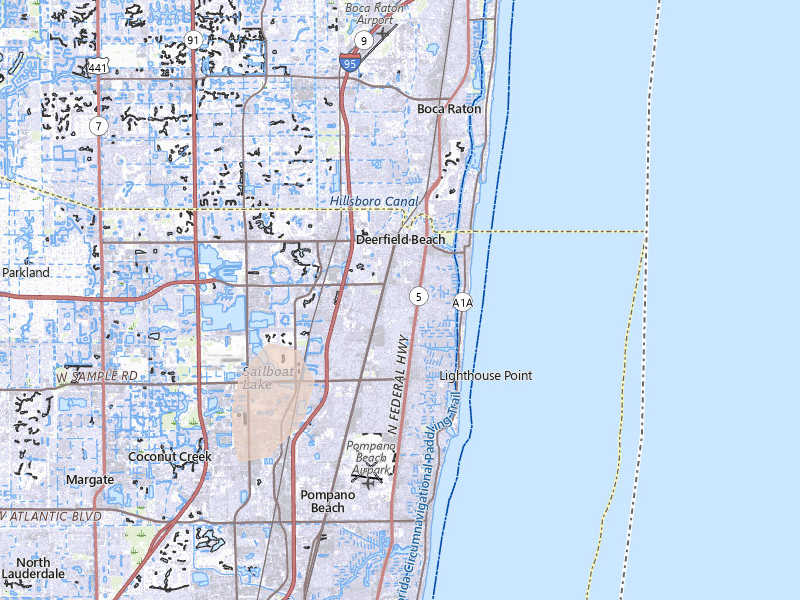 Radar-estimated hail-size map of the storm over Deerfield Beach, FL on Jun 15, 2026