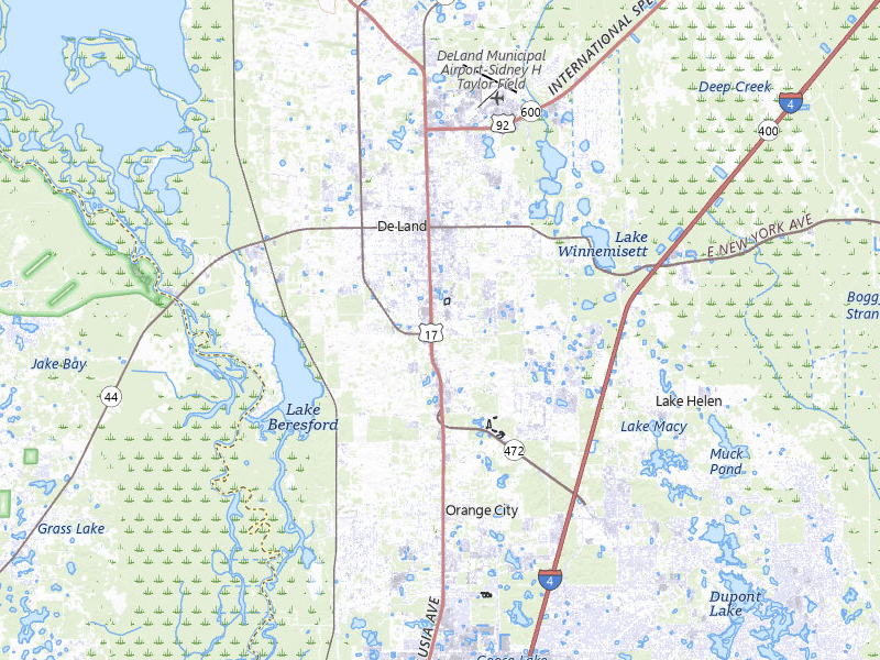 Radar-estimated hail-size map of the storm over Deland, FL on Jul 9, 2026