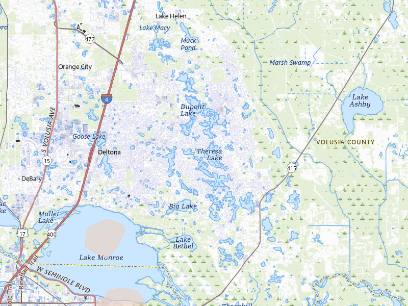 Radar-estimated hail-size map of the storm over Deltona, FL on Jul 4, 2026