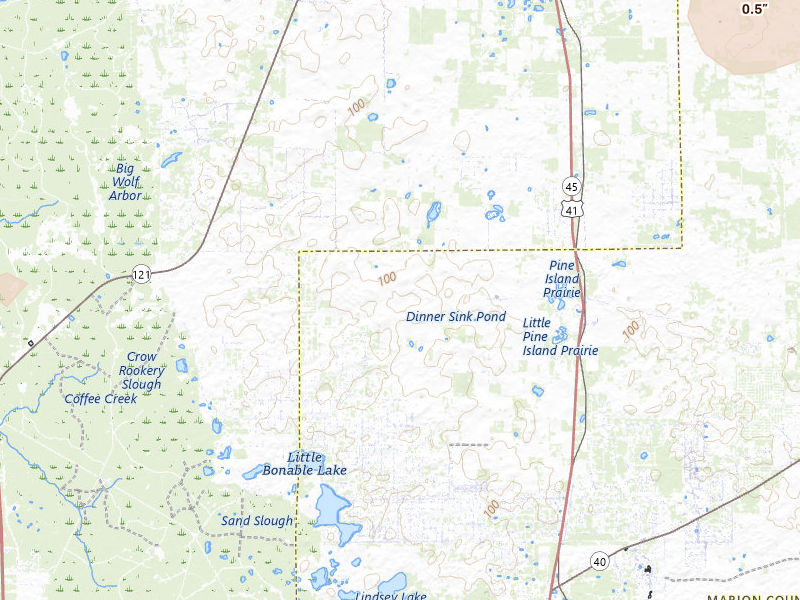 Radar-estimated hail-size map of the storm over Dunnellon, FL on Jul 11, 2026