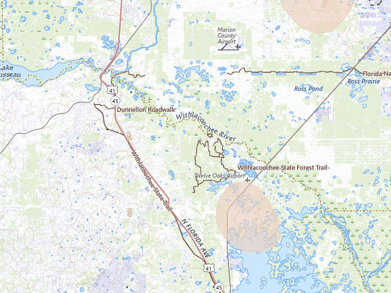 Radar-estimated hail-size map of the storm over Dunnellon, FL on Aug 9, 2026