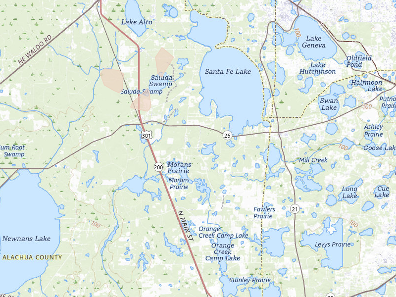 Radar-estimated hail-size map of the storm over Earleton, FL on Jul 10, 2026