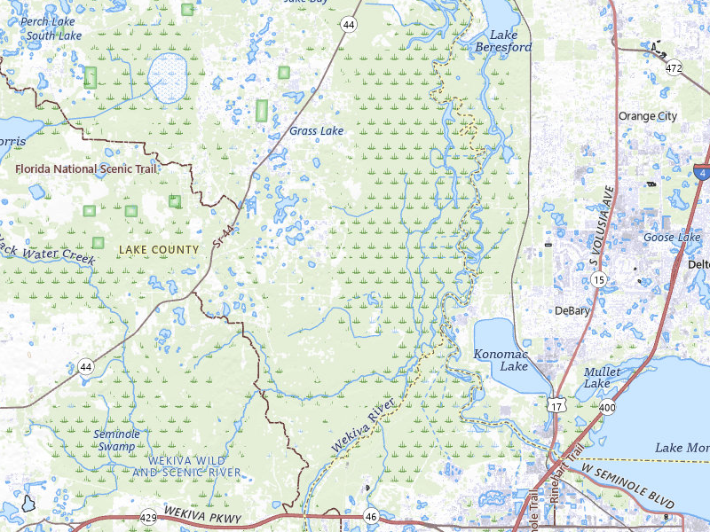Radar-estimated hail-size map of the storm over Eustis, FL on Jul 30, 2026