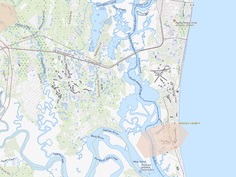 Radar-estimated hail-size map of the storm over Fernandina Beach, FL