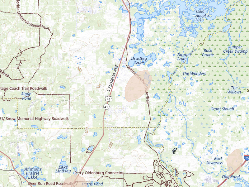 Radar-estimated hail-size map of the storm over Floral City, FL on Mar 15, 2026