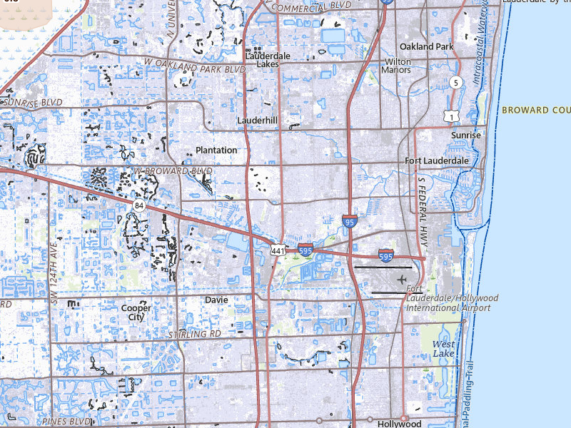 Radar-estimated hail-size map of the storm over Fort Lauderdale, FL on Jul 1, 2026