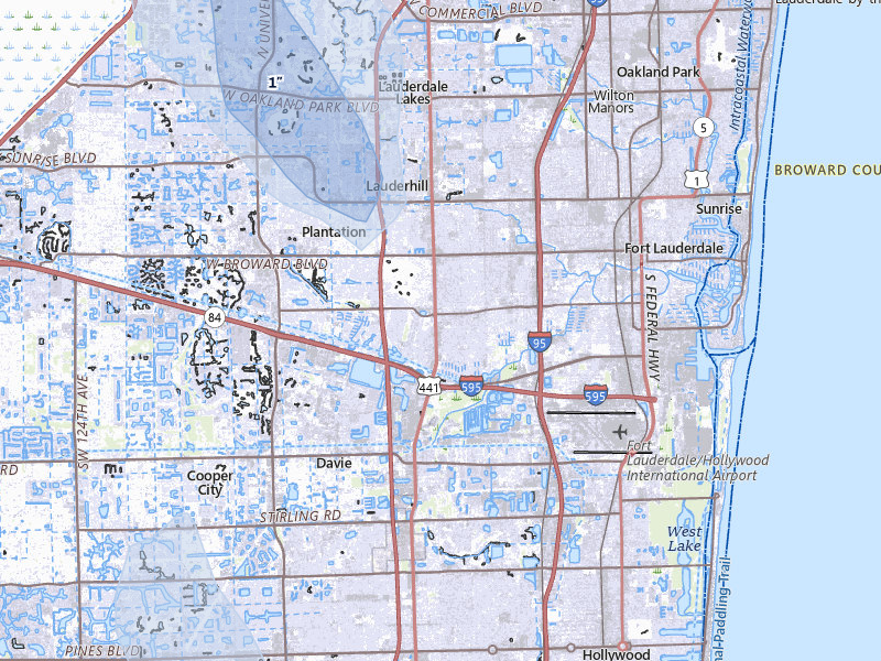 NEXRAD radar-signature map of the hail storm over Fort Lauderdale, FL on Jul 6, 2026
