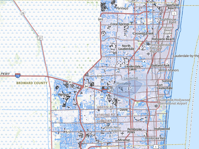 NEXRAD radar-signature map of the hail storm over Fort Lauderdale, FL on Sep 6, 2026