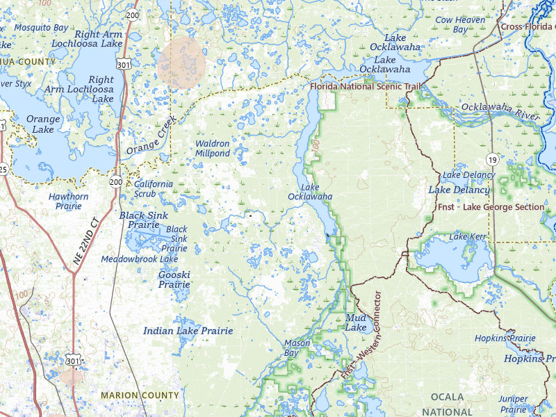 Radar-estimated hail-size map of the storm over Fort Mc Coy, FL on Jul 11, 2026
