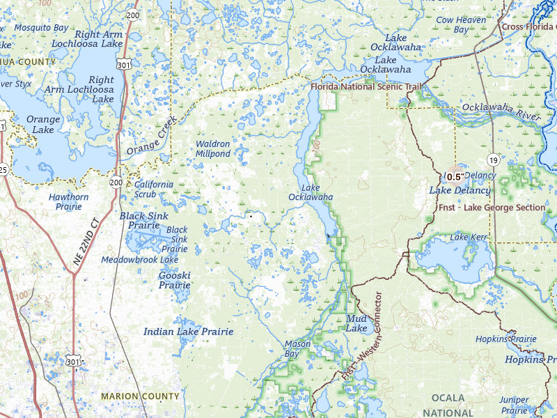 Radar-estimated hail-size map of the storm over Fort Mc Coy, FL on Jul 25, 2026