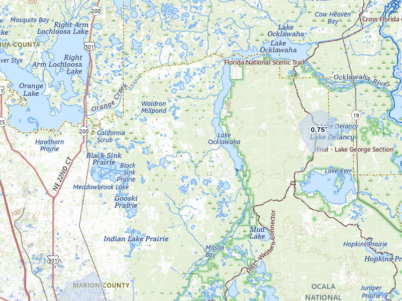 NEXRAD radar-signature map of the hail storm over Fort Mc Coy, FL on Jul 25, 2026