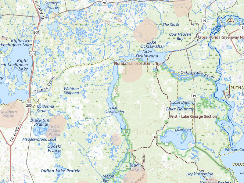Radar-estimated hail-size map of the storm over Fort Mc Coy, FL on Aug 20, 2026