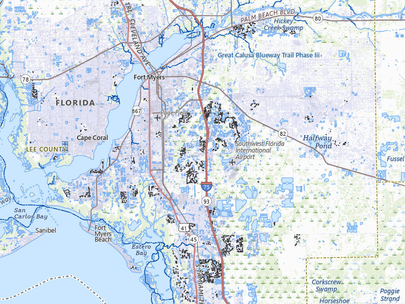 Radar-estimated hail-size map of the storm over Fort Myers, FL on Jun 30, 2026