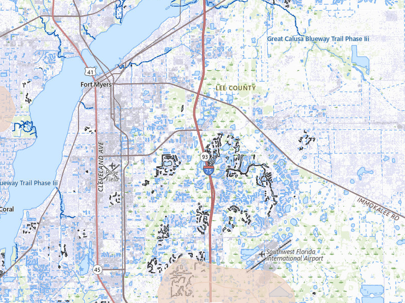 Radar-estimated hail-size map of the storm over Fort Myers, FL on Jul 9, 2026